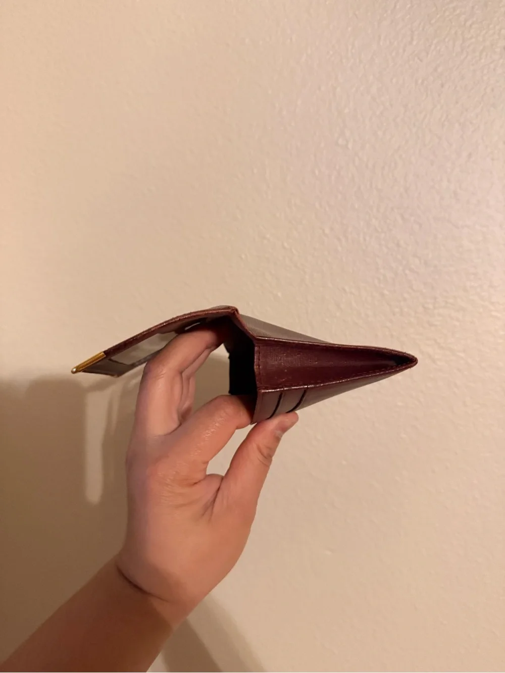 Vintage Must de Cartier Burgundy Leather Card and ID Holder